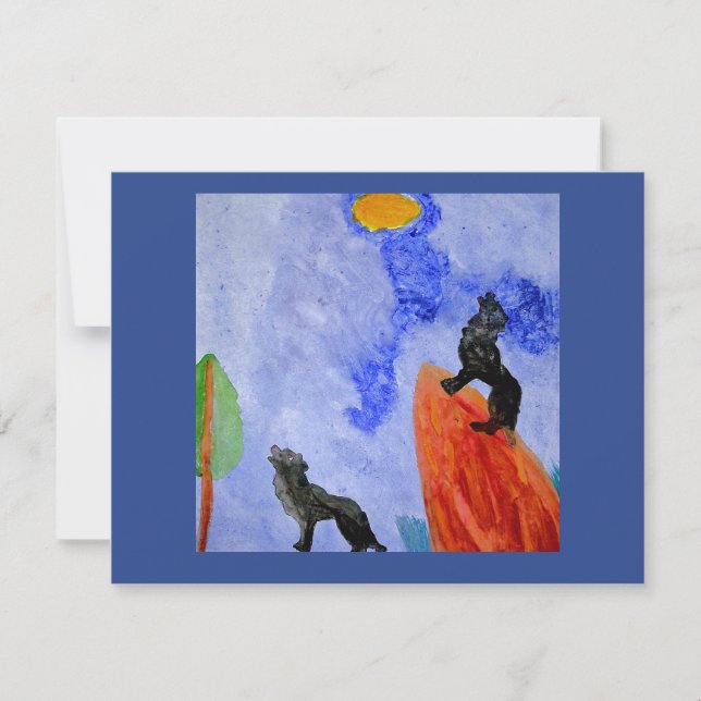 Night Wolves Magic Postcard (Framsida)