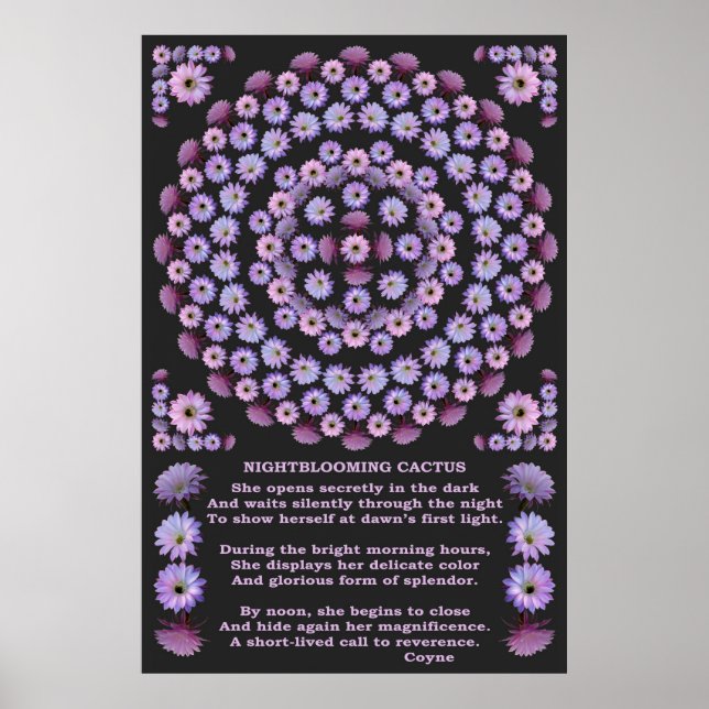 NIGHTBLOOM MANDALA 3 MED DIKT POSTER (Framsidan)
