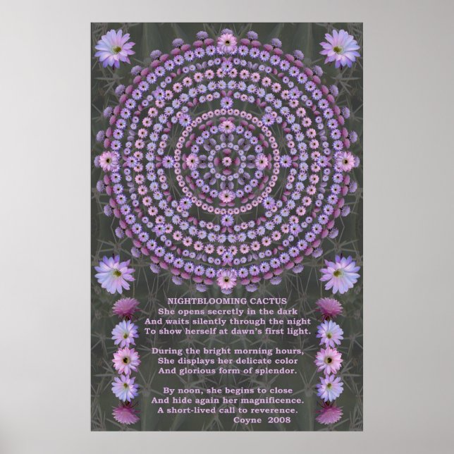 Nightblooming Mandala 5 med Dikt Poster (Framsidan)