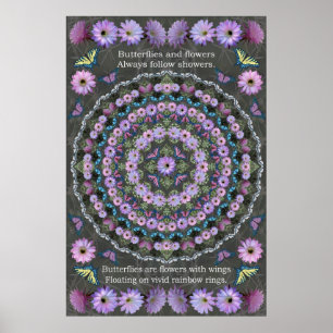 Nightblooming Mandala med Butterflies Poster