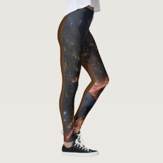 "Nightfall Elegance: Gotham City Skyline tryckt Leggings
