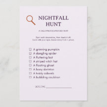 Nightfall Hunt Redigerbar Halloween Scavenger-kort