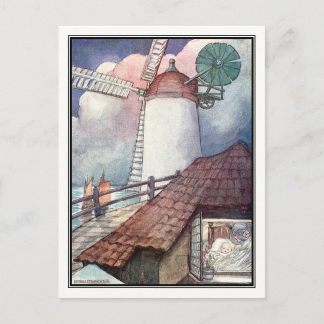 Nightfall i Dordrecht av Anne Andersson Vykort (Framsida)