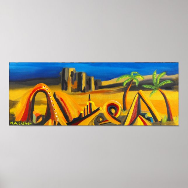 Nightfall i ökenkonsten poster (Framsidan)