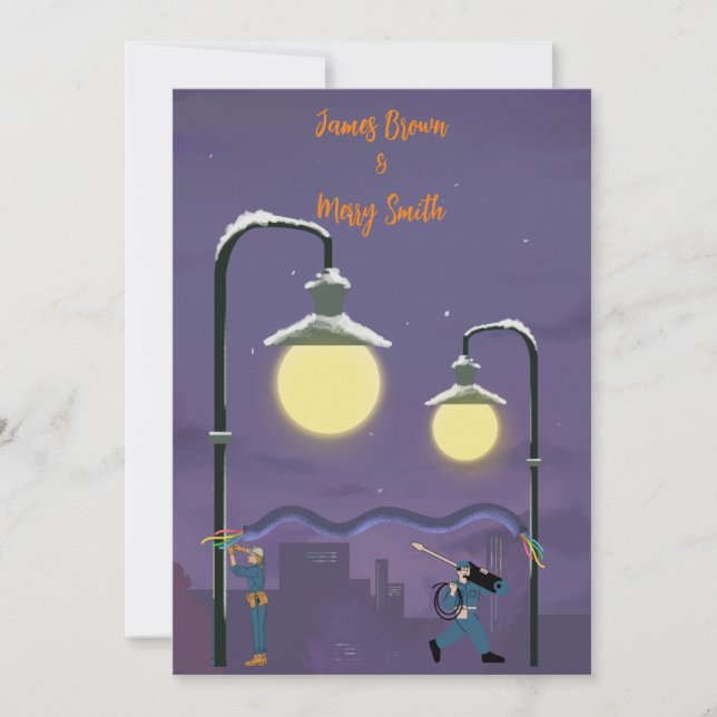 Nightfall Lovecraft bröllop Inbjudningar (Framsida)