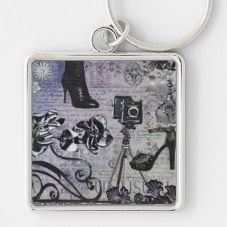 Nightfallsilverkeychain Fyrkantig Silverfärgad Nyckelring