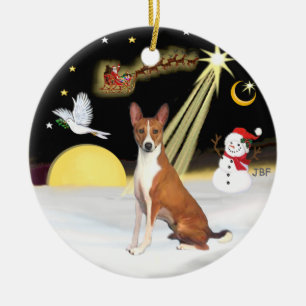 NightFlight- Basenji Julgransprydnad Keramik