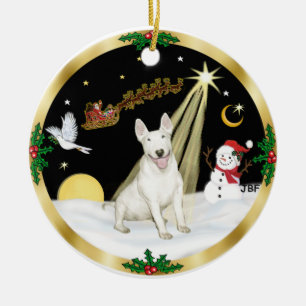 NightFlight- Bull Terrier Julgransprydnad Keramik