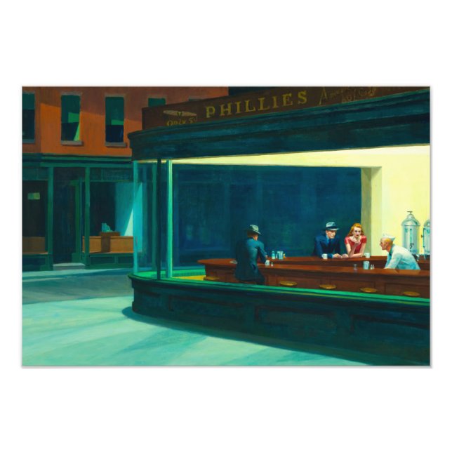 Nighthawks, 1942 av Edward Hopper Fototryck (Framsidan)