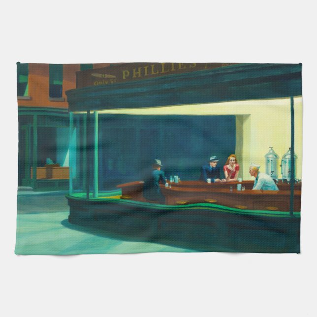 Nighthawks, 1942 av Edward Hopper Kökshandduk (Horisontell)