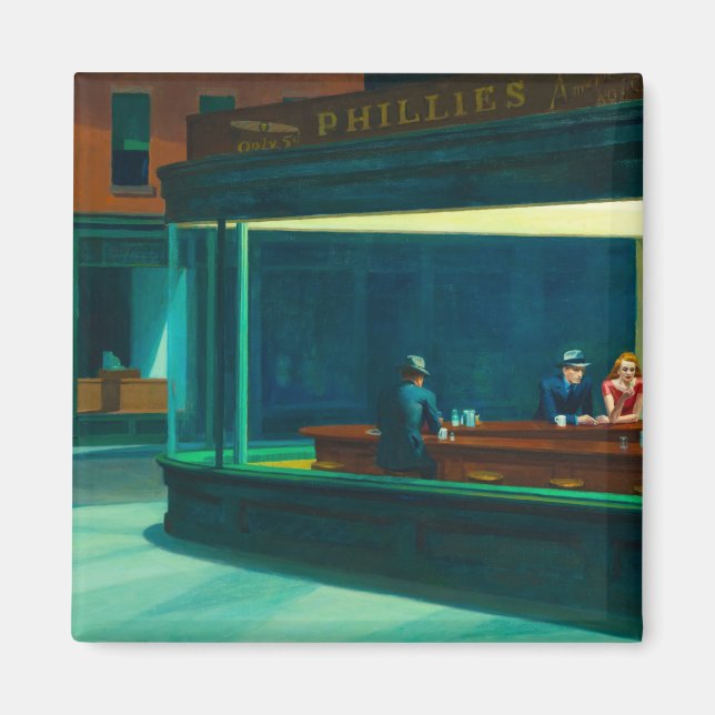 Nighthawks, 1942 av Edward Hopper Magnet (Framsidan)