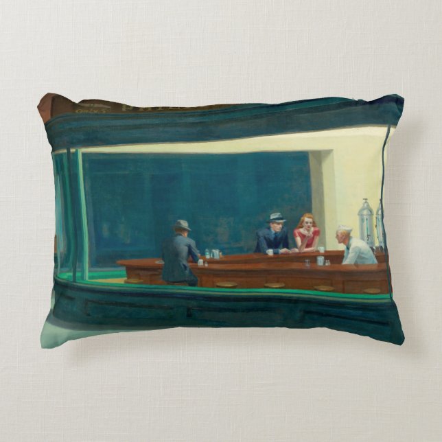 Nighthawks 1942 av Edward Hopper Prydnadskudde (Framsidan)