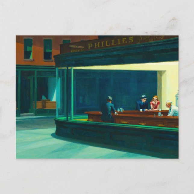 Nighthawks, 1942 av Edward Hopper Vykort (Framsida)