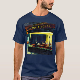 Nighthawks at the Waffle House Retro Parody Art gi T Shirt
