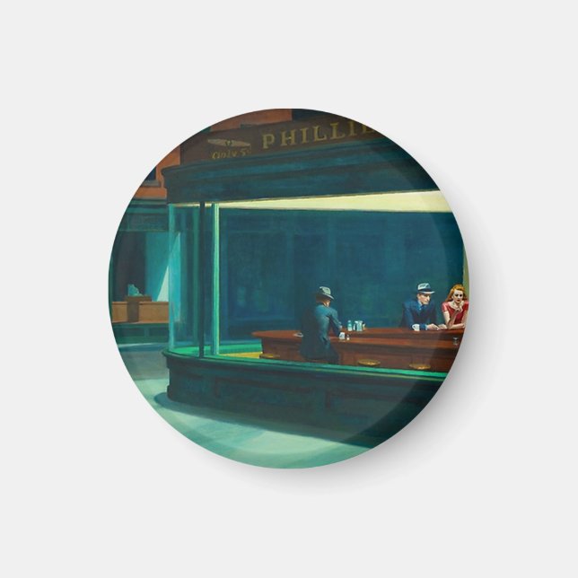 Nighthawks Edward Hopper Magnet (Framsidan)