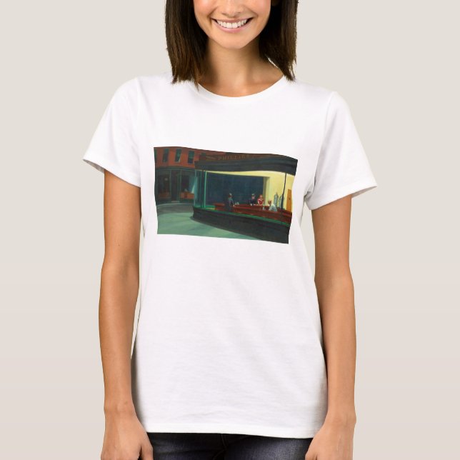 Nighthawks - Edward Hopper T Shirt (Framsida)