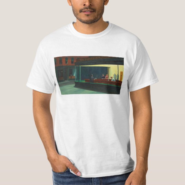 Nighthawks - Edward Hopper T Shirt (Framsida)