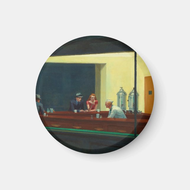 Nighthawks-målning av Edward Hopper  Magnet (Framsidan)