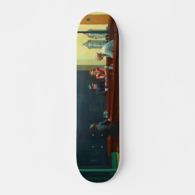 Nighthawks-målning av Edward Hopper  Mini Skateboard Bräda 18,5 Cm (Framsida)
