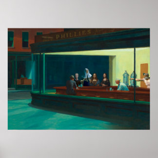 Nighthawks - Tidsresenärer - Edward Hopper Poster