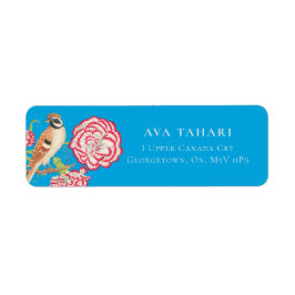 Nightingale & Flowers - Anpassadets etikett Returadress Etikett