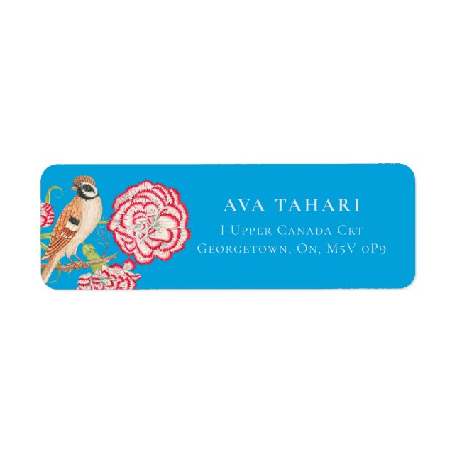 Nightingale & Flowers - Anpassadets etikett Returadress Etikett (Framsidan)