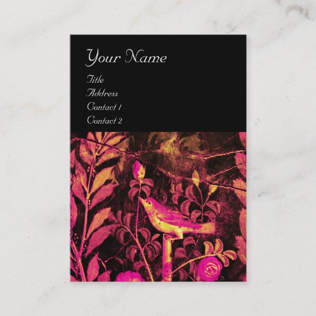 NIGHTINGALE MED RO MONOGRAM, Rosa Black Guld Visitkort (Framsida)