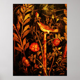 NIGHTINGALE MED RO, Red Black Gult Poster
