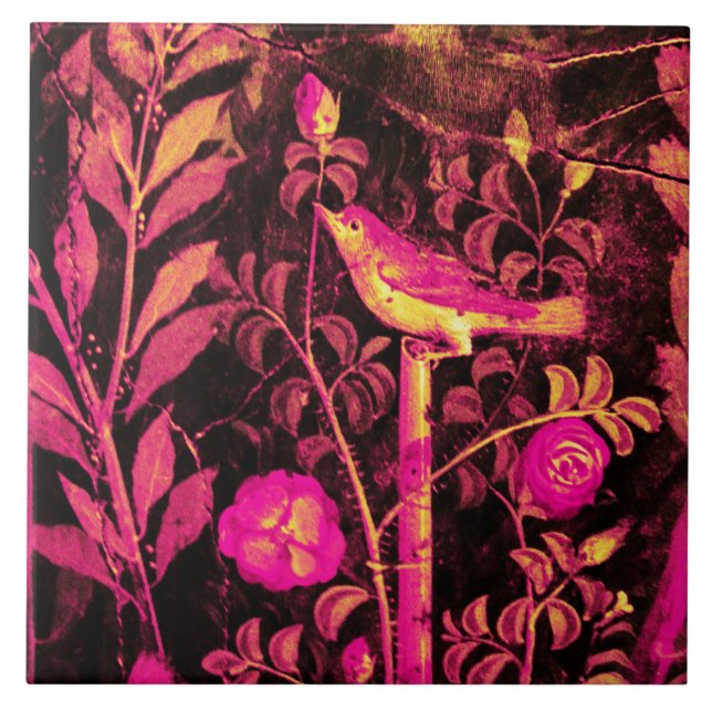NIGHTINGALE MED RO Rosa Black Gult Pompeii Kakelplatta (Framsidan)