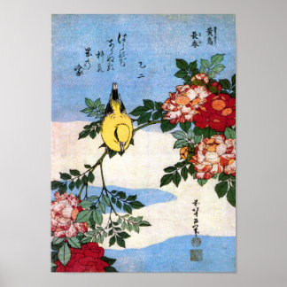 Nightingale & Ro Hokusai Japansk finkonst Poster
