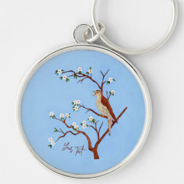 Nightingale Round Rund Silverfärgad Nyckelring