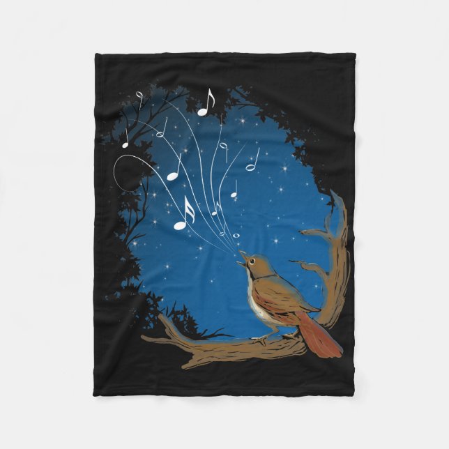 Nightingale Sång Fleecefilt (Framsidan)