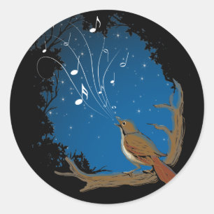 Nightingale Sång Runt Klistermärke