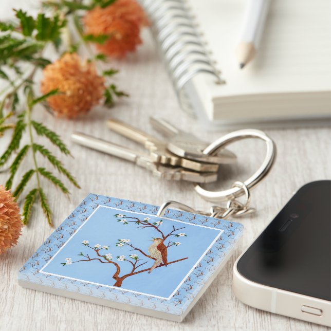 Nightingale Tiled Keychain with White Ram (Högra Framsidan)