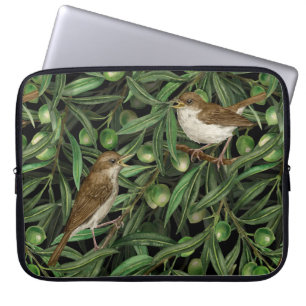 Nightingales i träd 3 laptop fodral