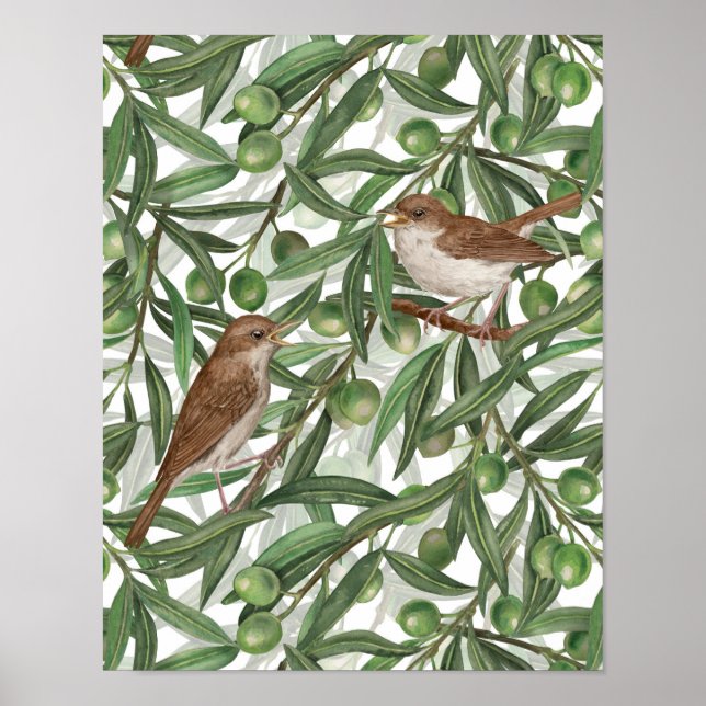 Nightingales i träd poster (Framsidan)