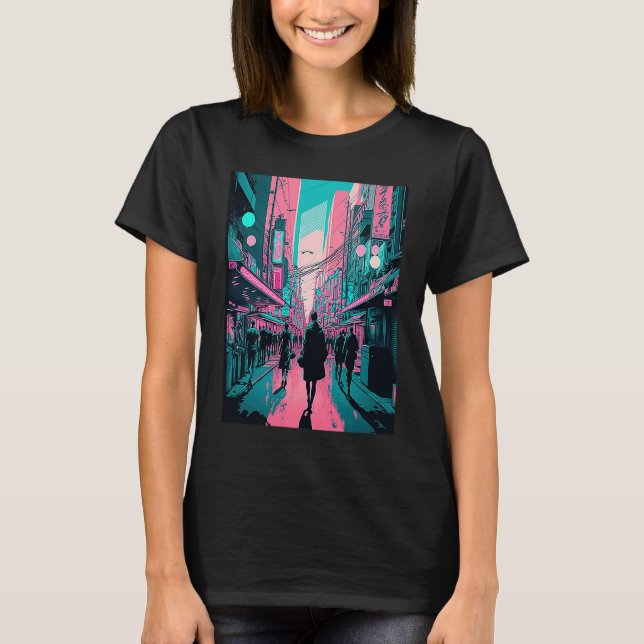 Nightlife in Tokyo T Shirt (Framsida)
