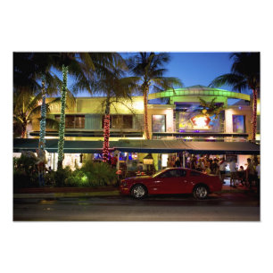 Nightlife on Ocean Drive, South Beach, Miami Fototryck