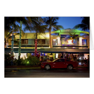 Nightlife on Ocean Drive, South Beach, Miami Hälsningskort