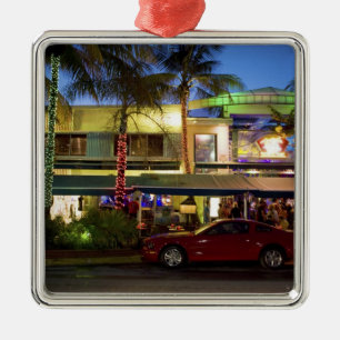 Nightlife on Ocean Drive, South Beach, Miami Julgransprydnad Metall