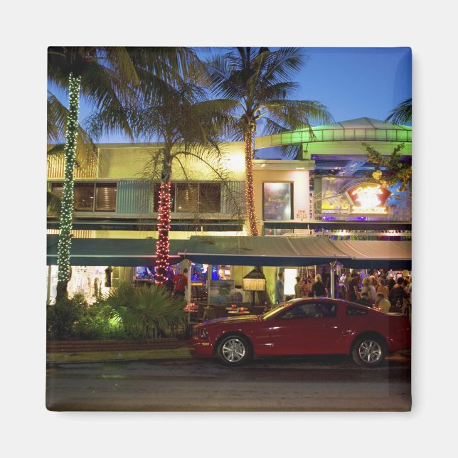 Nightlife on Ocean Drive, South Beach, Miami Magnet (Framsidan)