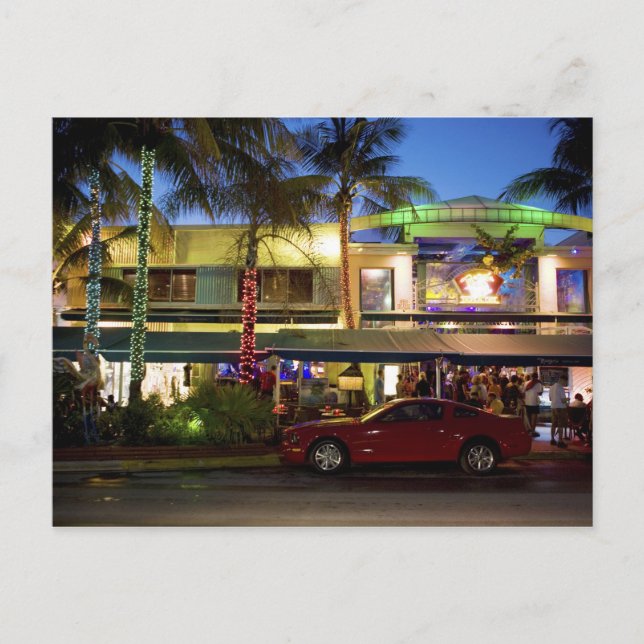 Nightlife on Ocean Drive, South Beach, Miami Vykort (Framsida)