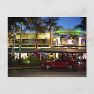 Nightlife on Ocean Drive, South Beach, Miami Vykort