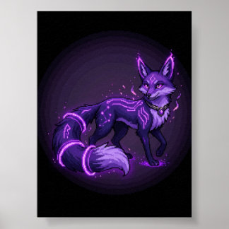 Nightlumen Violet Rävande Fantasi Canvas Poster