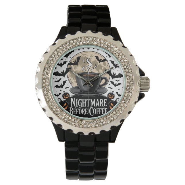 Nightmare before Coffee Halloween Armbandsur (Framsida)