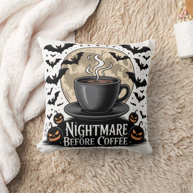 Nightmare before Coffee Halloween Kudde (Filt)
