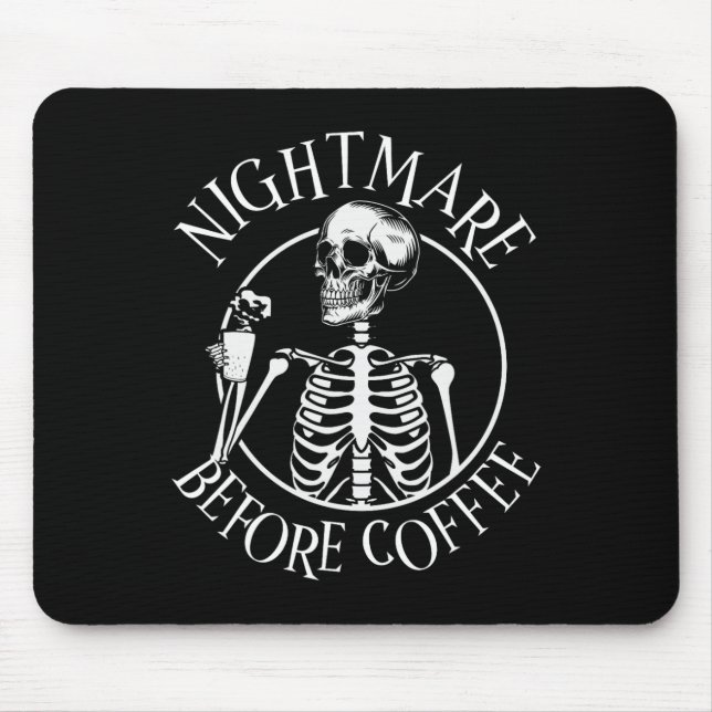 Nightmare before Coffee Halloween Skeleton Holding Musmatta (Framsidan)