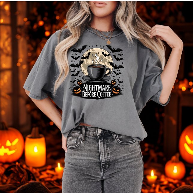 Nightmare before Coffee Spooky Autumn Coffee Älska T Shirt (Skapare uppladdad)
