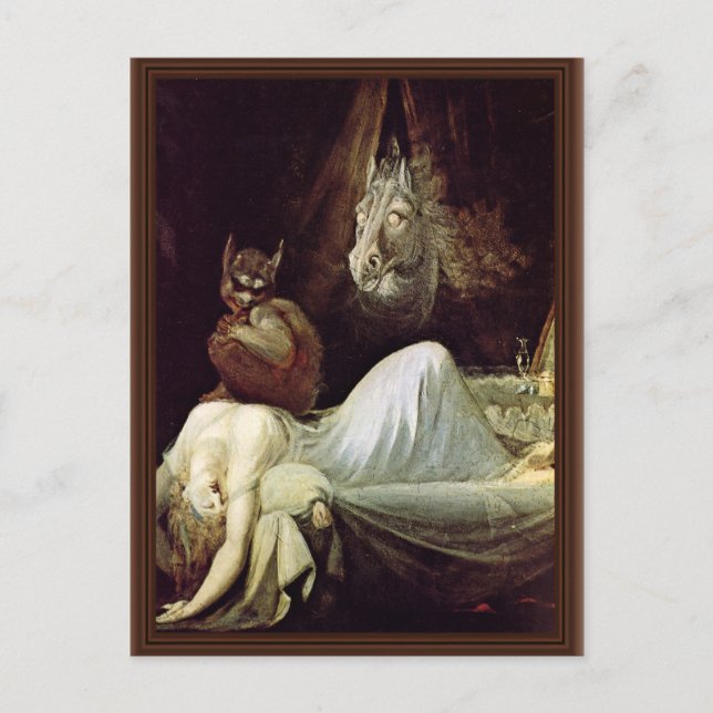 Nightmare by Füssli Johann Heinrich (Bästa kvalite Vykort (Framsida)