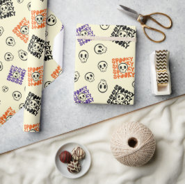 Nightmare Döskallars Sömless Halloween Wrapping Pa Presentpapper